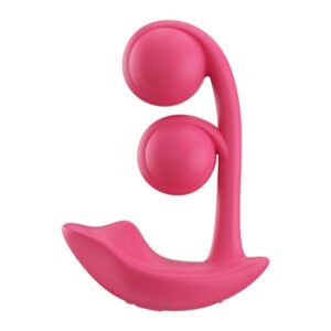 HoneyPlayBox Melody Pressure Sensing App Controlled Twin Balls Clit& G-Spot Vibrator Magenta