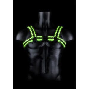 Ouch! Glow in the Dark Buckle Bulldog L/XL svítící pánský kožený postroj