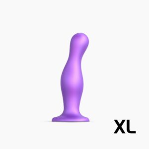 Strap-on-me Curvy XL vlnitý přísavkový dildo fialový