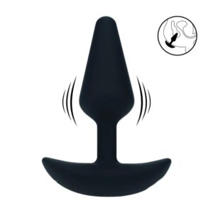 Classic Vibrating Silicone Anal Plug - S - Black