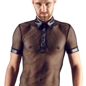 Síťované pánské tričko s límečkem a krátkými rukávy 21603661701 - S