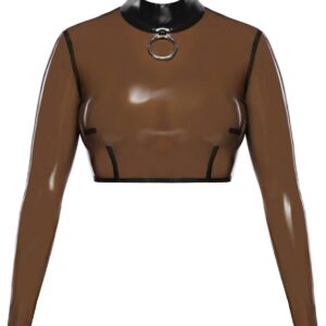 Latexový transparentní crop-top - M