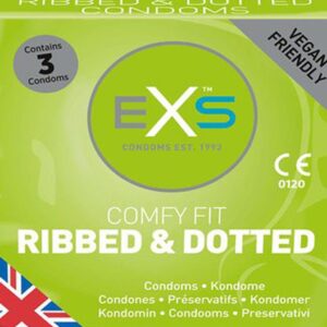EXS Ribbed and Dotted Condoms 3 ks (v krabičce)